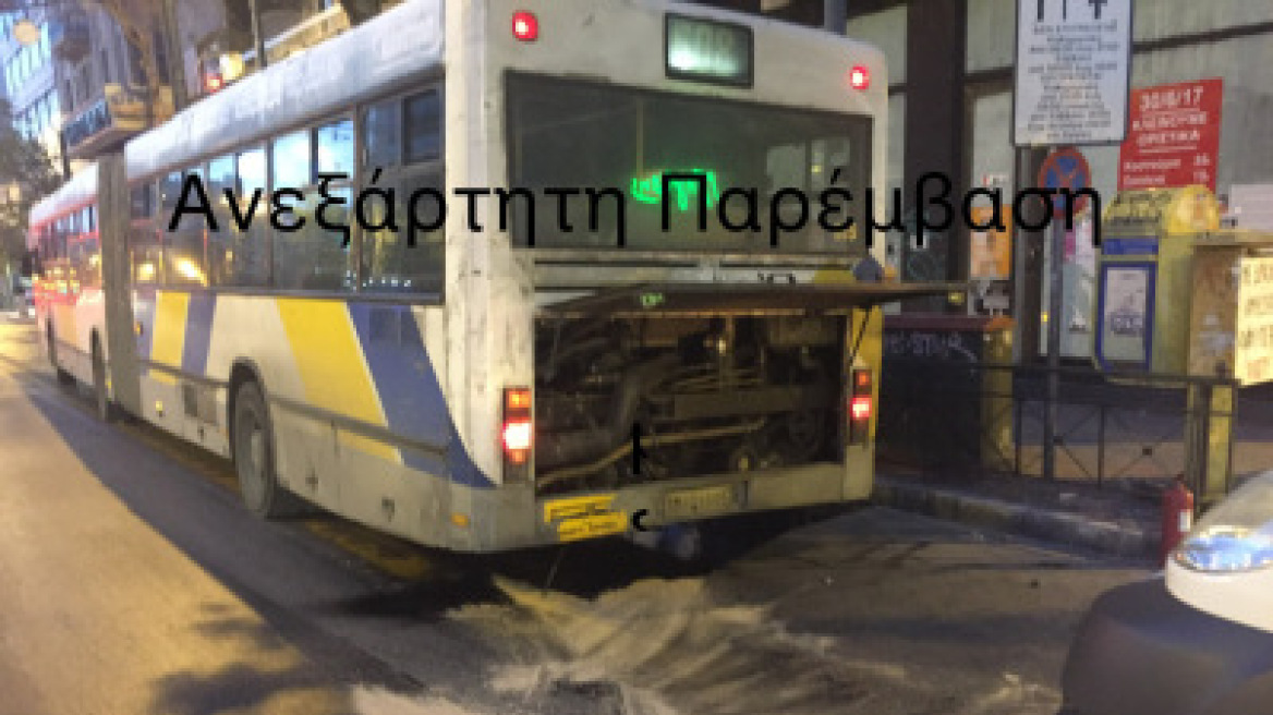 Νέα έκρηξη σε λεωφορείο - «Έσκασε» ο κινητήρας του 608 στην Πατησίων